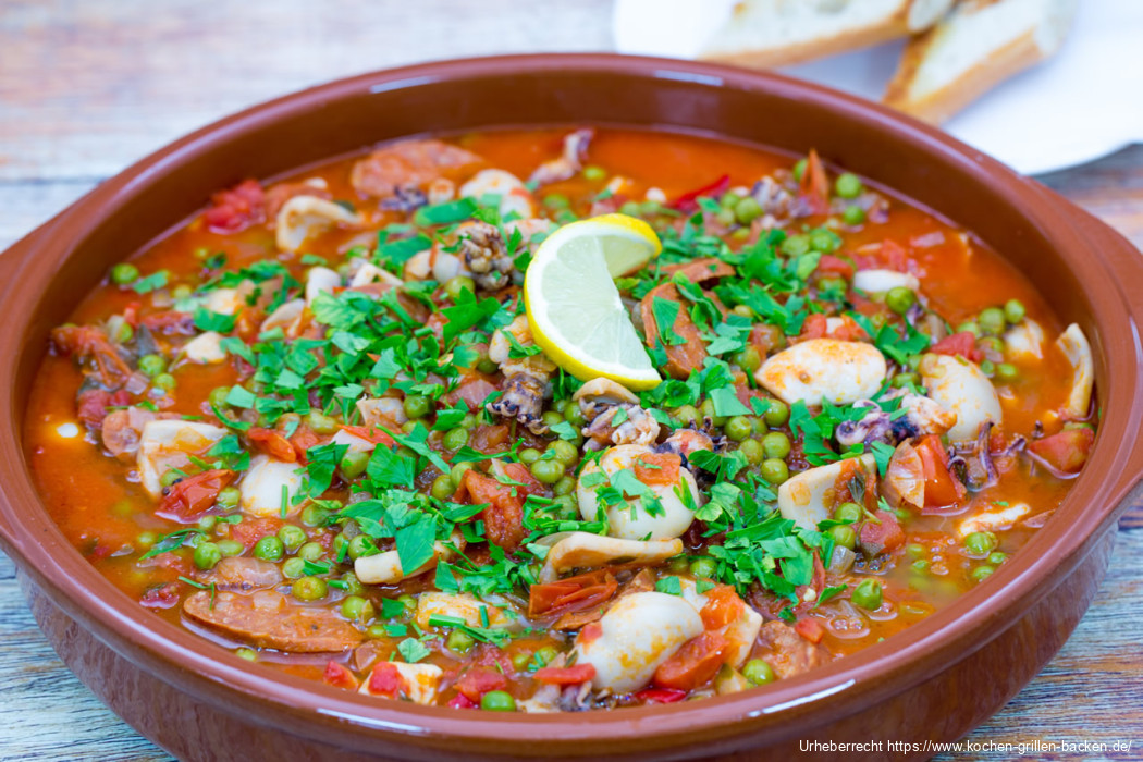 Tintenfisch-Eintopf mit Chorizo